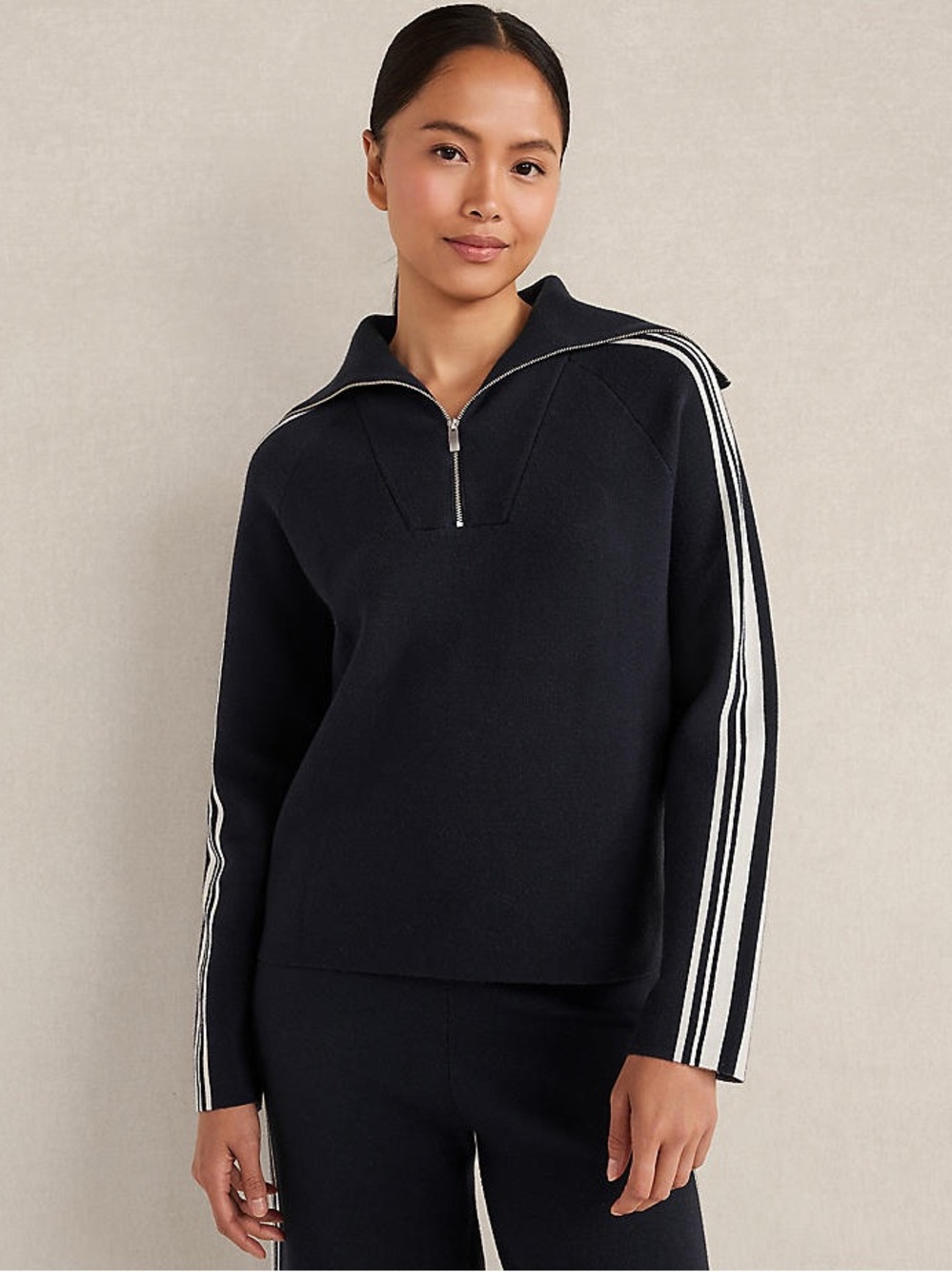 NWT haven well within sporty navy half zip sweater
